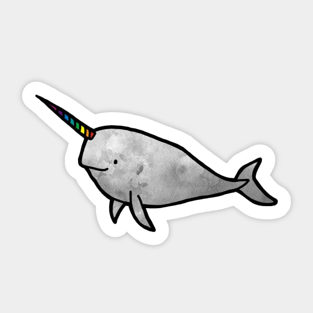 Rainbow Narwhal Sticker by quotify